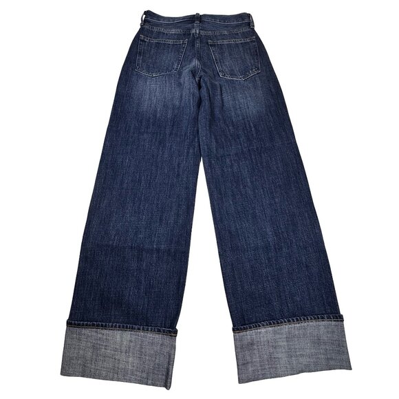 J. Crew Wide Leg Jeans Sz 24 5 Pockets Dark Wash Relaxed Fit Denim - Picture 5 of 14